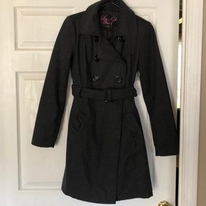 LADIES CHARCOAL GREY PEA COAT SZ MED
